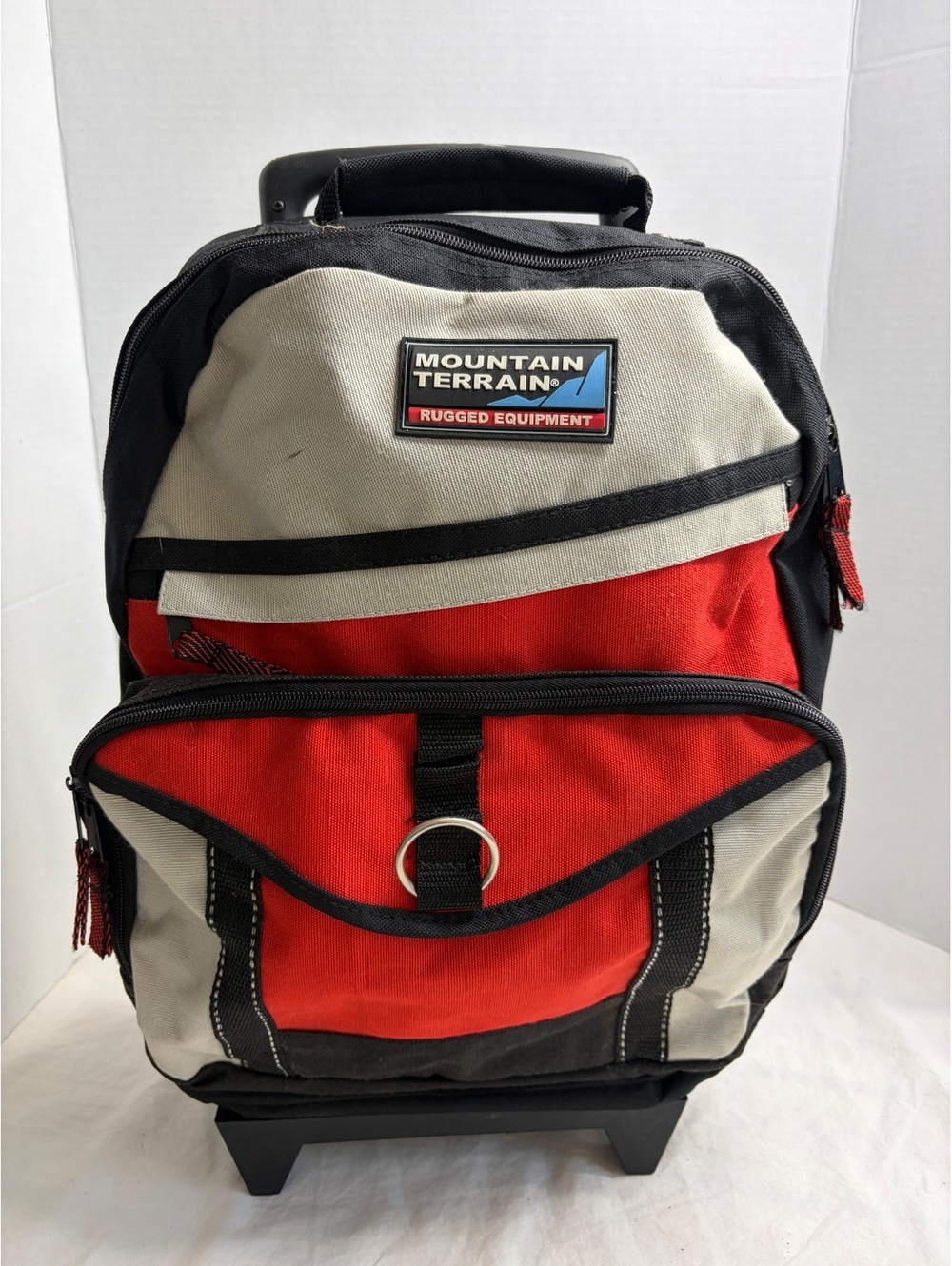 Mountain Terrain Rolling Backpack Wheeled Travel School Sports Bag Red Black